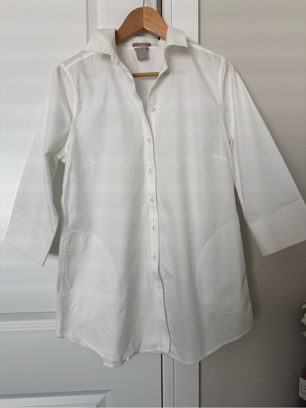 NWOT!  Chico's White Button-Front Tunic Shirt